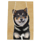 Shiba Inu (Schwarz und Tan) Malerei - Hundekunst Mittlere Geschenktüte (Rückseite)