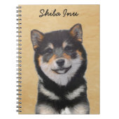 Shiba Inu (Schwarz und Tan) Malerei - Hundekunst Notizblock (Vorderseite)