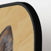 Shiba Inu (Schwarz und Tan) Malerei - Hundekunst Pickleball Schläger (Linke Seite)