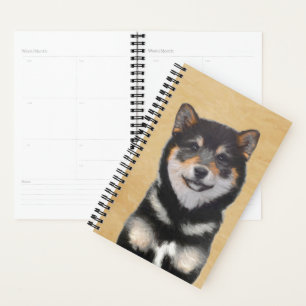Shiba Inu (Schwarz und Tan) Malerei - Hundekunst Planer