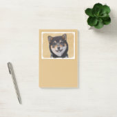 Shiba Inu (Schwarz und Tan) Malerei - Hundekunst Post-it Klebezettel (Büro)