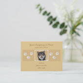 Shiba Inu (Schwarz und Tan) Malerei - Hundekunst Visitenkarte (Stehend Vorderseite)
