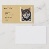 Shiba Inu (Schwarz und Tan) Malerei - Hundekunst Visitenkarte (Vorne/Hinten)