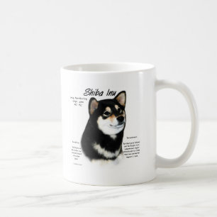 Shiba Inu (Schwarzes/Tan) Geschichtsentwurf Kaffeetasse