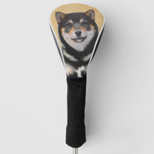 Shiba Inu (Schwarzes und TAN) Malerei - Hundekunst Golf Headcover