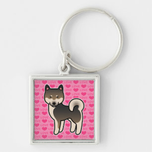 Shiba Inu Sesam Liebe Herzen Schlüsselanhänger