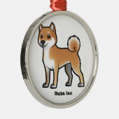 Shiba inu silbernes ornament (Rechts)