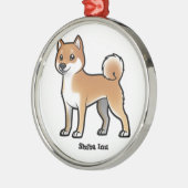 Shiba inu silbernes ornament (Links)