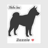 Shiba Inu Silhouette Hunde Rasse Vinyl Sticker (Blatt)