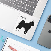 Shiba Inu Silhouette Hunde Rasse Vinyl Sticker (Laptop mit iPhone)