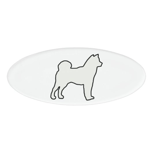 Shiba Inu Silhouette Namenschild (Vorderseite)