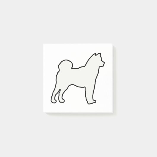 Shiba Inu Silhouette Post-it Klebezettel (Vorderseite)