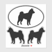 Shiba Inu Silhouetten Hunde Rasse Vinyl Sticker Se (Blatt)