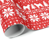 Shiba Inu Silhouetten Weihnachts Sweater Pattern Geschenkpapier (Rolleneckpunkt)