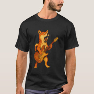 Shiba Inu spielt elektrische Gitarre T-Shirt