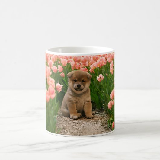 Shiba Inu Spring Flowers Kaffeetasse (Mittel)