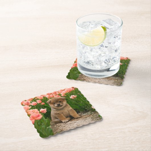 Shiba Inu Spring Flowers Untersetzer (Vor Ort)