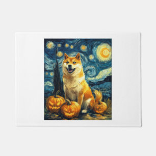 Shiba Inu Süßer Hund Halloween Jack O Lantern Kürb Fußmatte