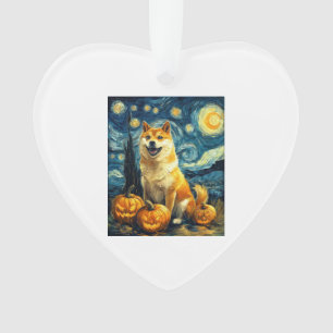 Shiba Inu Süßer Hund Halloween Jack O Lantern Kürb Ornament