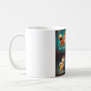 Shiba Inu-Tasse mit vier Bildern Kaffeetasse