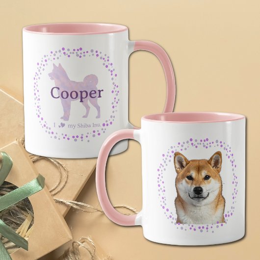 Shiba Inu Tasse – Personalisiertes Pastell-Lavende