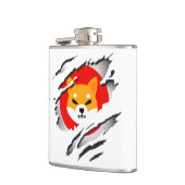 Shiba Inu Torn Image and Logo Flask Flachmann (Links)