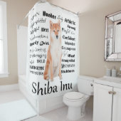 Shiba Inu Tracks Duschvorhang (Beispiel)