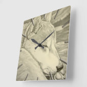 Shiba Inu Uhrenarmband präsentiert Dekoration 柴 犬 Quadratische Wanduhr (Winkel)