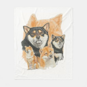 Shiba Inu und Geist-Bild Fleecedecke