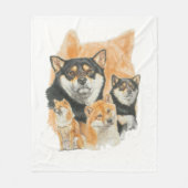 Shiba Inu und Ghost Image Fleecedecke (Vorderseite)