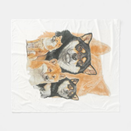 Shiba Inu und Ghost Image Fleecedecke (Vorderseite (Horizontal))
