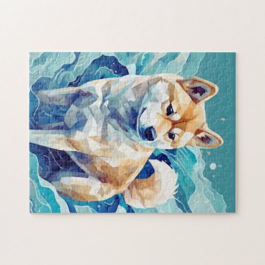 Shiba Inu und Sea l 柴 犬 海 Puzzle (Horizontal)
