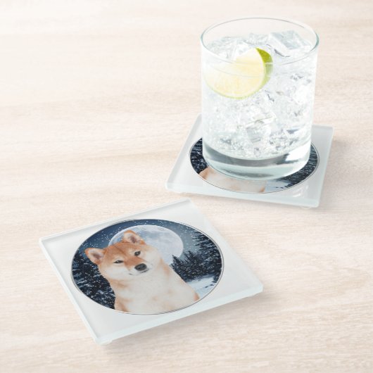 Shiba Inu Untersetzer (Schrägansicht)