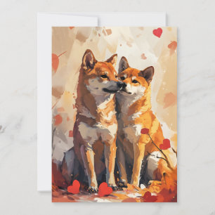Shiba Inu Valentinstag  Feiertagskarte