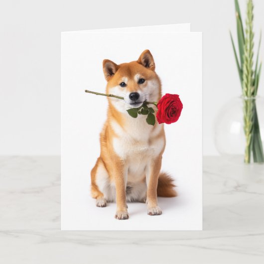 Shiba Inu Valentinstag – Stille Hingabe Karte (Vorderseite)