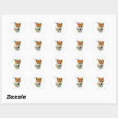 Shiba Inu Vater 2 Runder Aufkleber (Blatt)