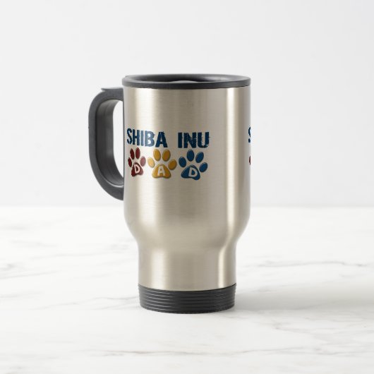SHIBA INU Vater-Tatzen-Druck 1 Reisebecher (Vorderseite Links)
