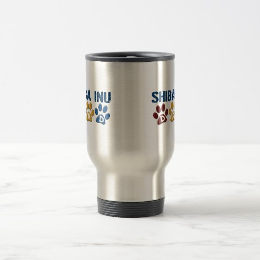 SHIBA INU Vater-Tatzen-Druck 1 Reisebecher (Mittel)