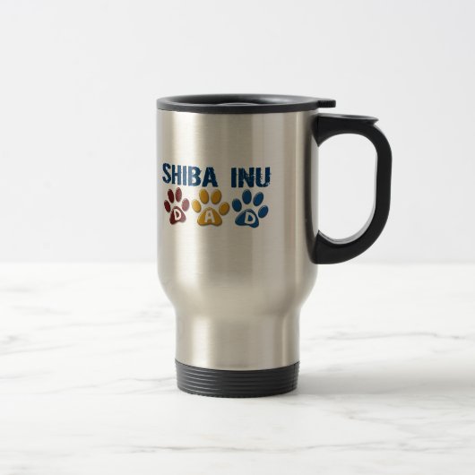 SHIBA INU Vater-Tatzen-Druck 1 Reisebecher (Rechts)