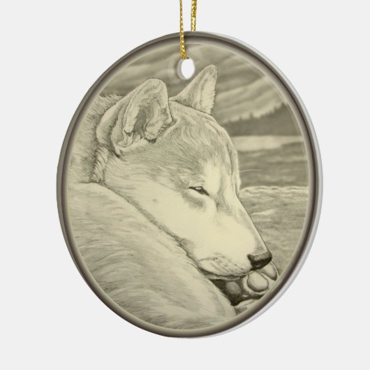 Shiba Inu Verzierungs-personalisierte Keramikornament (Links)