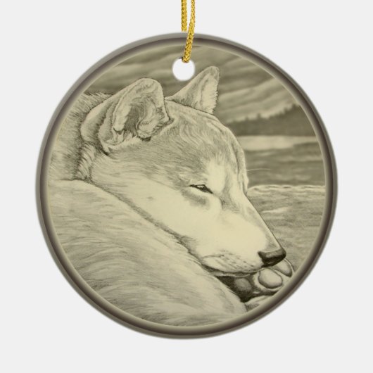 Shiba Inu Verzierungs-personalisierte Keramikornament (Vorne)