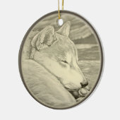 Shiba Inu Verzierungs-personalisierte Keramikornament (Links)
