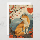 Shiba Inu Vintag Valentinstag Feiertagskarte (Vorne/Hinten)
