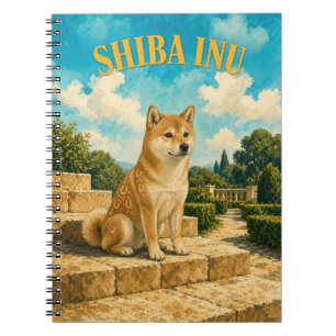 Shiba Inu, Vintage Wasserfarben-Hundekunst Notizblock