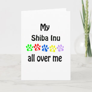 Shiba Inu Walks Design Feiertagskarte