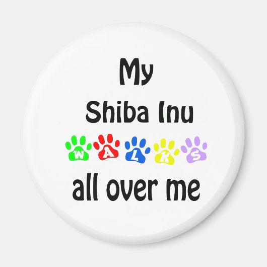 Shiba Inu Walks Design Magnet (Vorne)