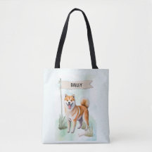 Shiba Inu Wasserfarbe Personalisierter Hund