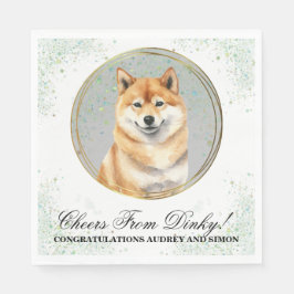 Shiba inu Wedkins mit Hunden Foto Serviette