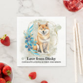 Shiba inu Wedkins mit Hunden Foto Serviette (Beispiel)