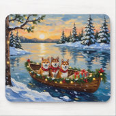 Shiba Inu Weihnachtsboot Urlaub Mousepad (Vorne)